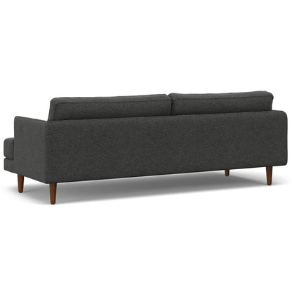 90" Gray Fabric Sofa With Brown Legs HomeRoots