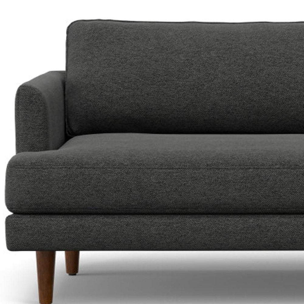 90" Gray Fabric Sofa With Brown Legs HomeRoots