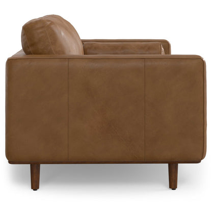 72" Brown Leather Sofa HomeRoots
