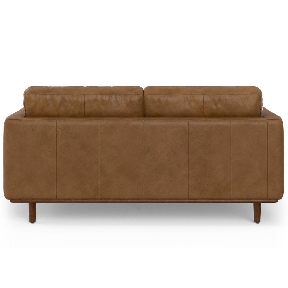 72" Brown Leather Sofa HomeRoots