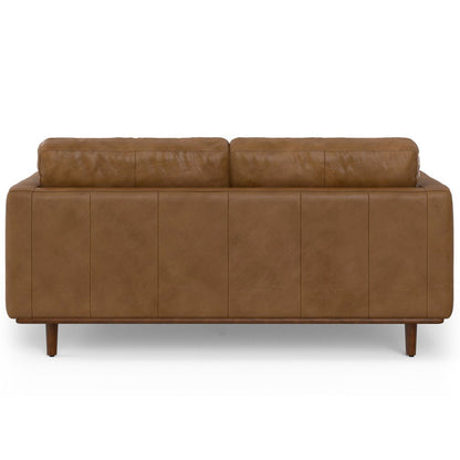 72" Brown Leather Sofa HomeRoots