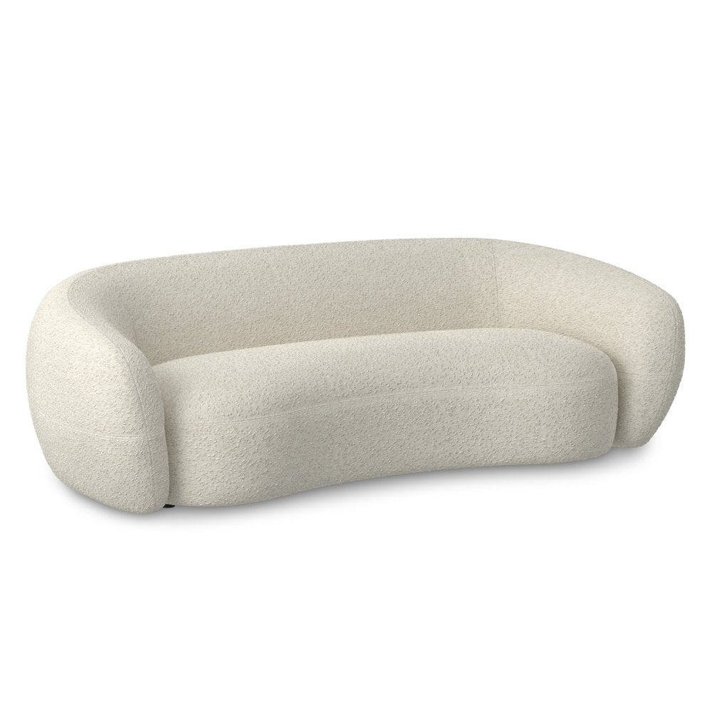 89" Cream Fabric Sofa With Walnut Legs HomeRoots