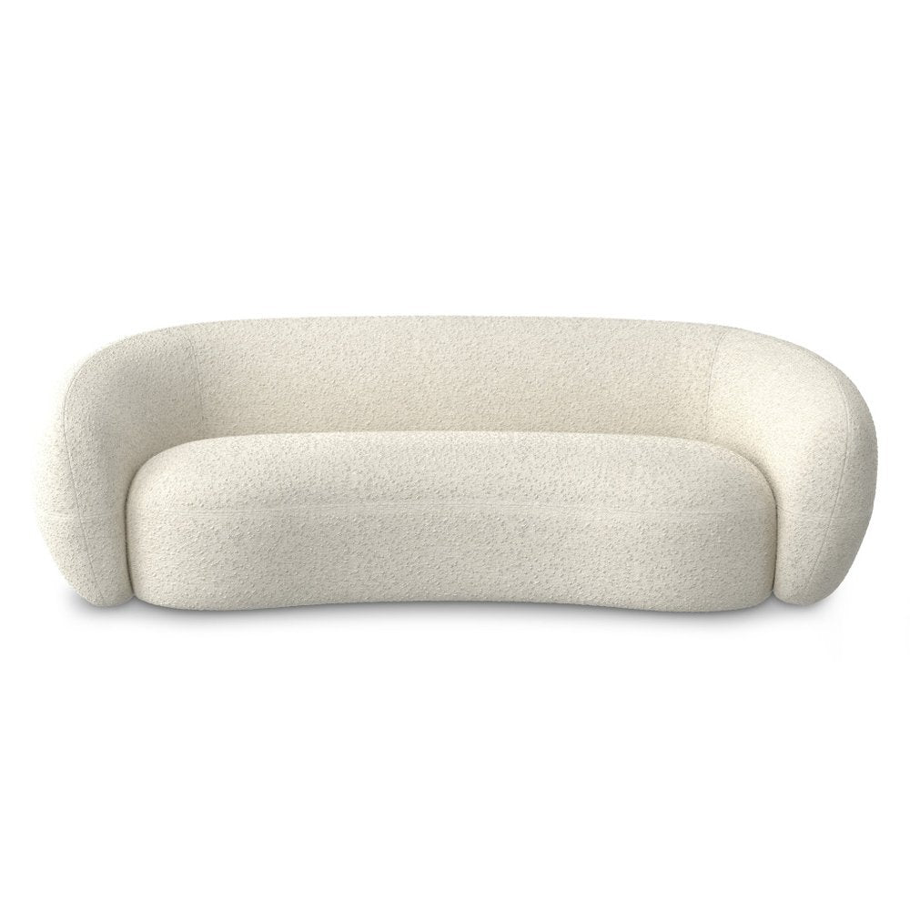 89" Cream Fabric Sofa With Walnut Legs HomeRoots