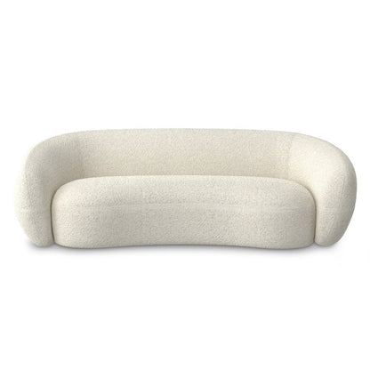 89" Cream Fabric Sofa With Walnut Legs HomeRoots