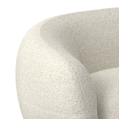 89" Cream Fabric Sofa With Walnut Legs HomeRoots