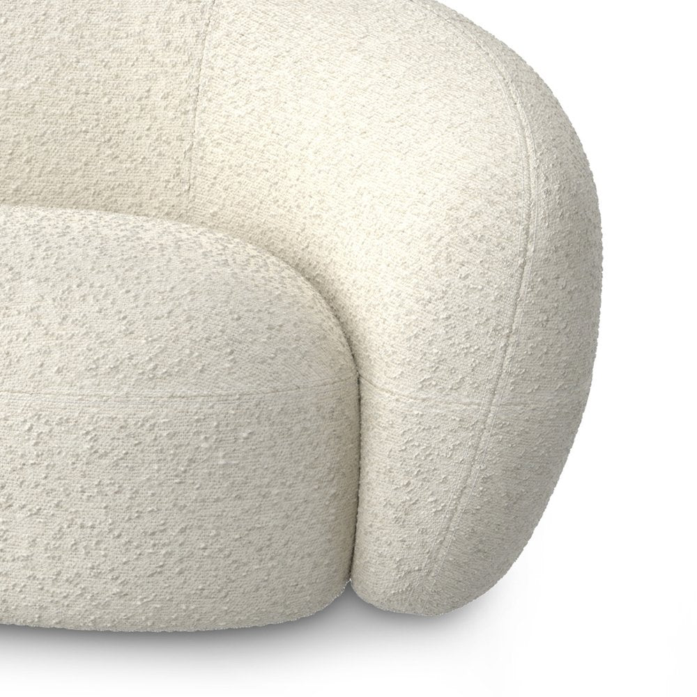 89" Cream Fabric Sofa With Walnut Legs HomeRoots