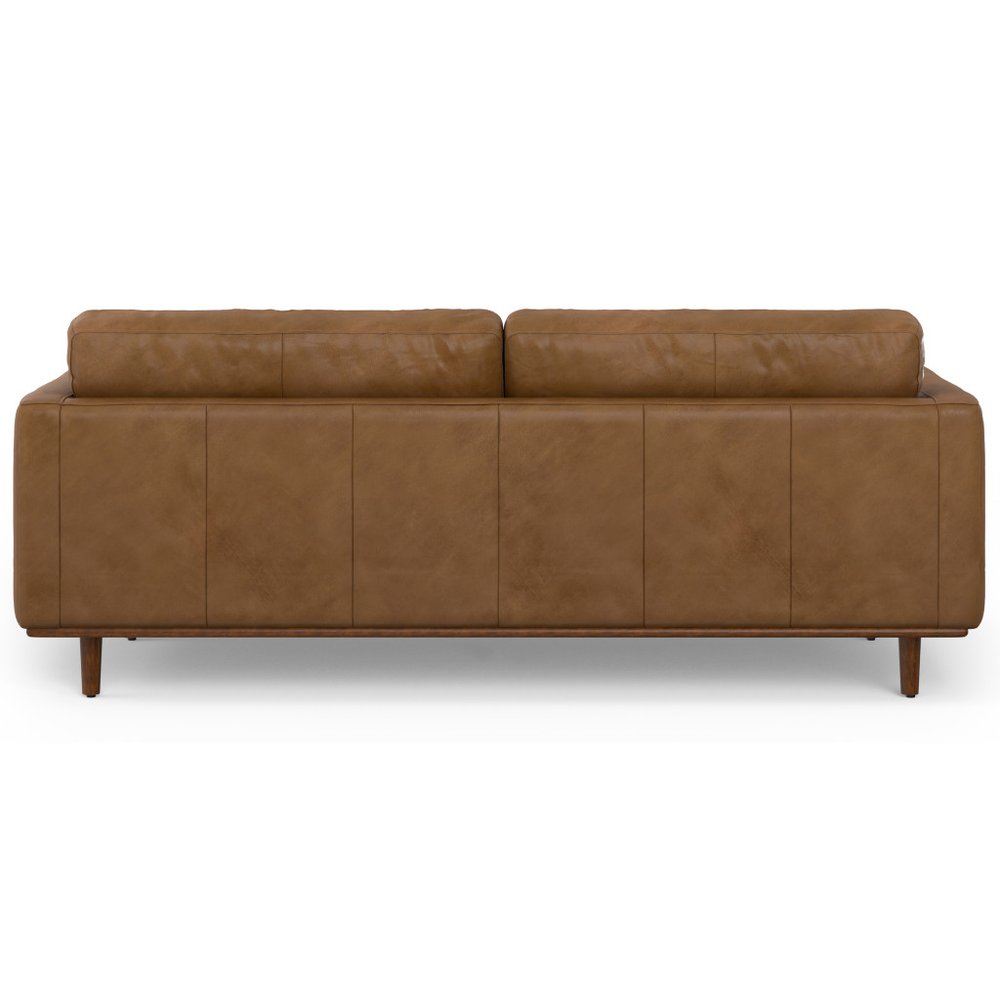 89" Brown Leather Sofa HomeRoots