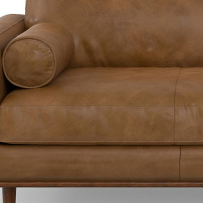 89" Brown Leather Sofa HomeRoots