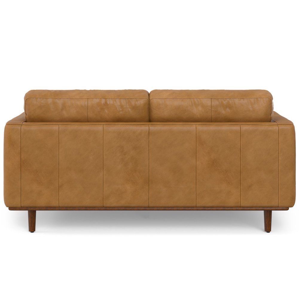 72" Sienna Leather Sofa With Brown Legs HomeRoots