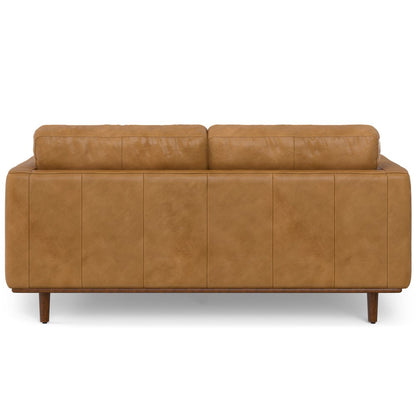 72" Sienna Leather Sofa With Brown Legs HomeRoots