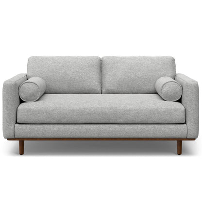72" Gray Fabric Sofa With Brown Legs HomeRoots
