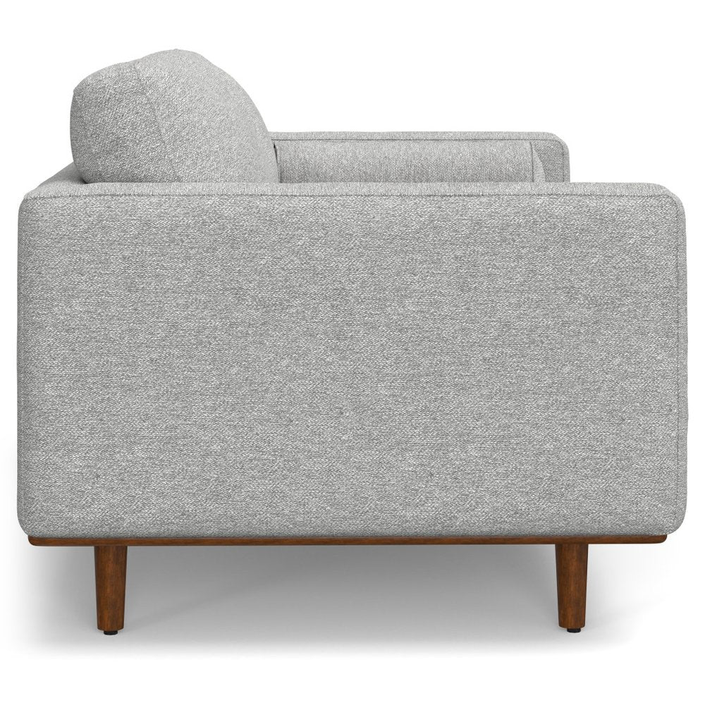 72" Gray Fabric Sofa With Brown Legs HomeRoots