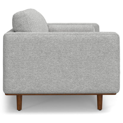 72" Gray Fabric Sofa With Brown Legs HomeRoots