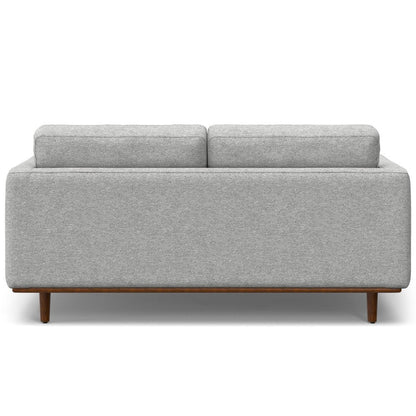 72" Gray Fabric Sofa With Brown Legs HomeRoots