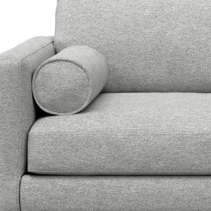 72" Gray Fabric Sofa With Brown Legs HomeRoots