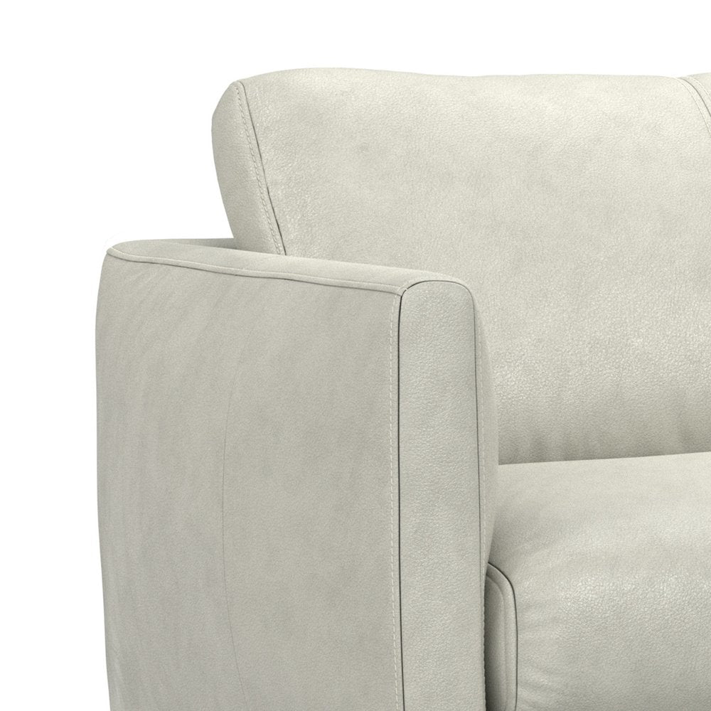 81" Gray Leather Sofa With Black Legs HomeRoots
