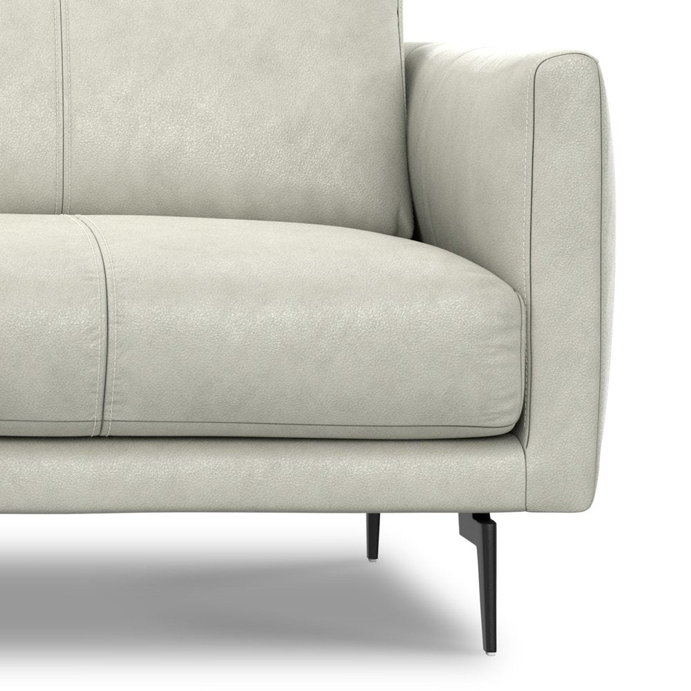 81" Gray Leather Sofa With Black Legs HomeRoots