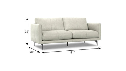 81" Gray Leather Sofa With Black Legs HomeRoots