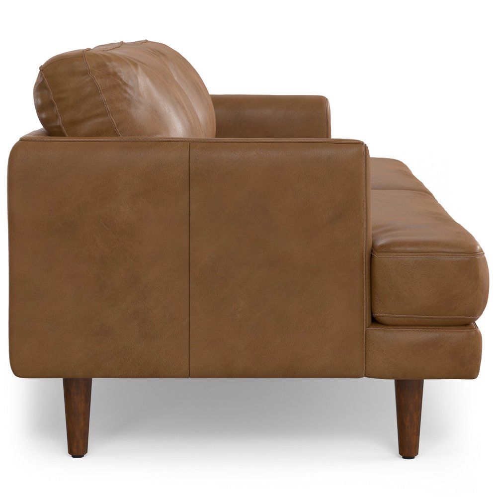 90" Brown Leather Sofa HomeRoots