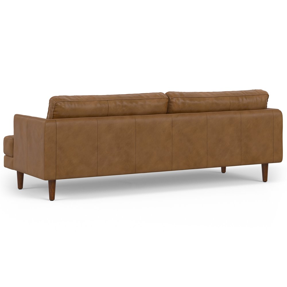 90" Brown Leather Sofa HomeRoots