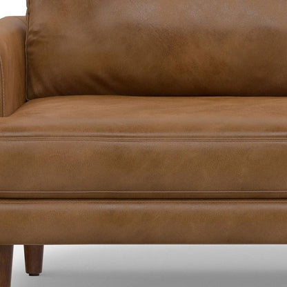 90" Brown Leather Sofa HomeRoots