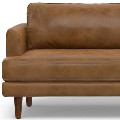 90" Brown Leather Sofa HomeRoots