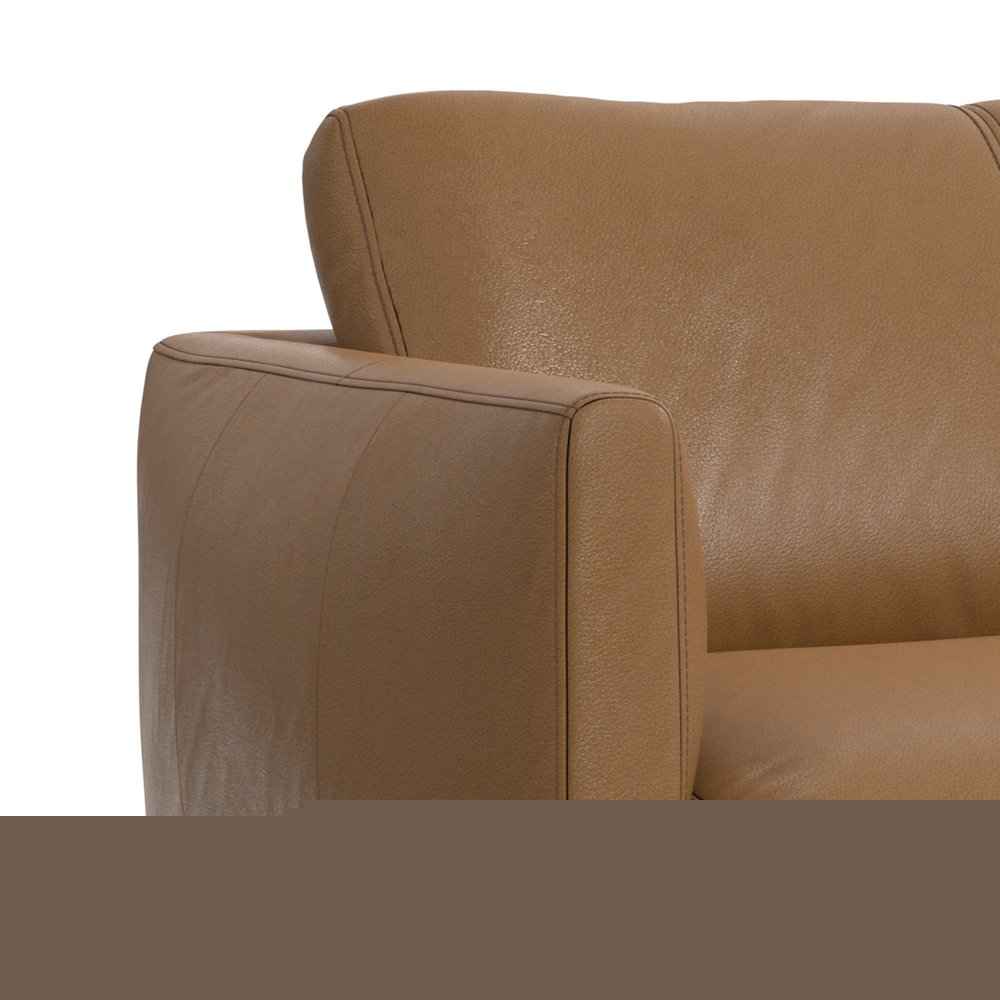 81" Brown Leather Sofa With Black Legs HomeRoots