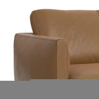 81" Brown Leather Sofa With Black Legs HomeRoots