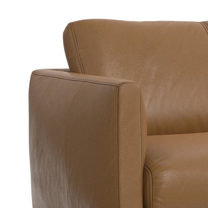 81" Brown Leather Sofa With Black Legs HomeRoots