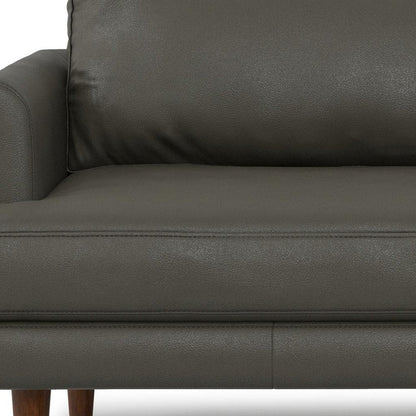 76" Black Leather Sofa With Brown Legs HomeRoots