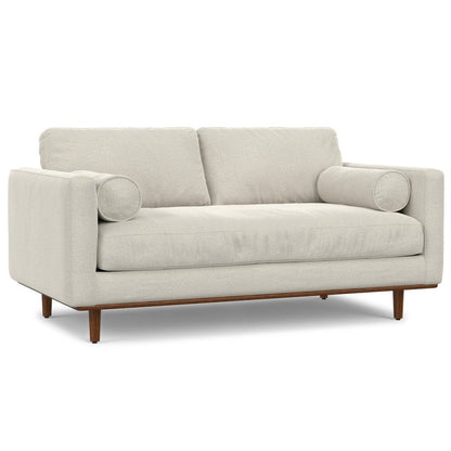 72" Cream Fabric Sofa With Brown Legs HomeRoots
