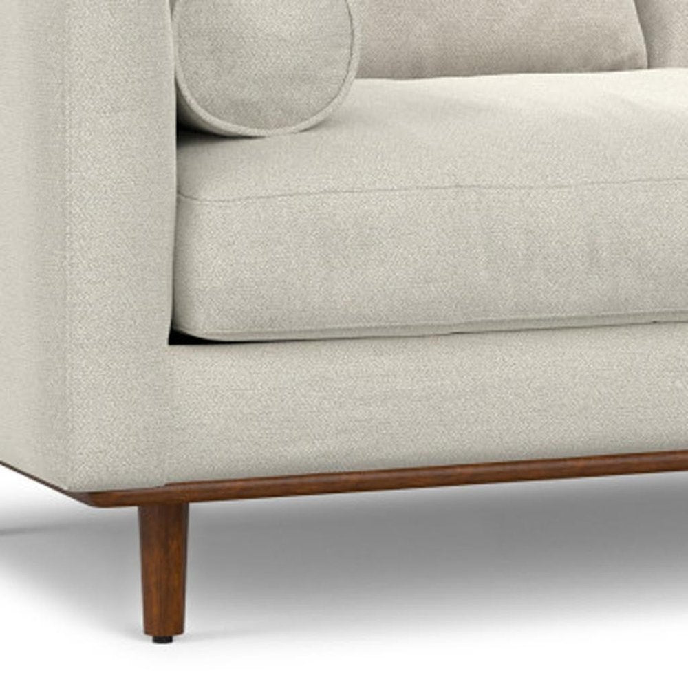 72" Cream Fabric Sofa With Brown Legs HomeRoots