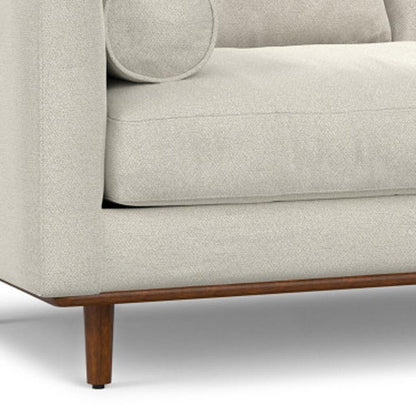 72" Cream Fabric Sofa With Brown Legs HomeRoots