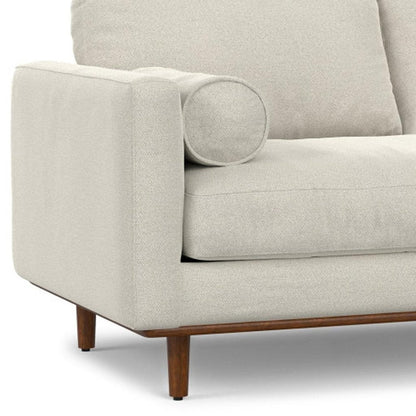 72" Cream Fabric Sofa With Brown Legs HomeRoots