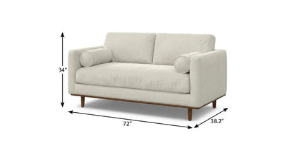 72" Cream Fabric Sofa With Brown Legs HomeRoots