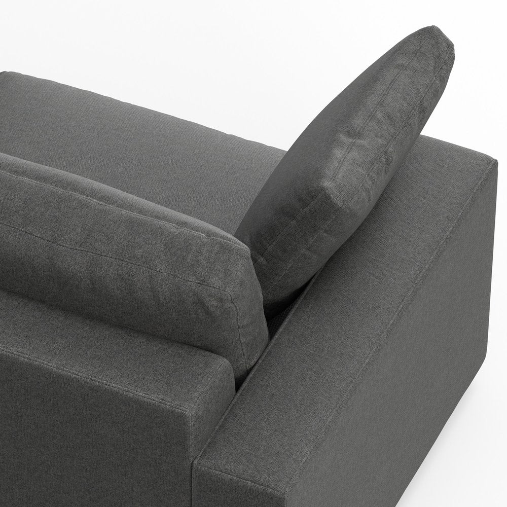 78" Gray Fabric Sofa With Brown Legs HomeRoots