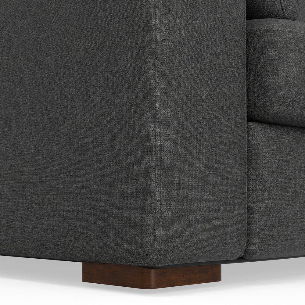 78" Gray Fabric Sofa With Brown Legs HomeRoots