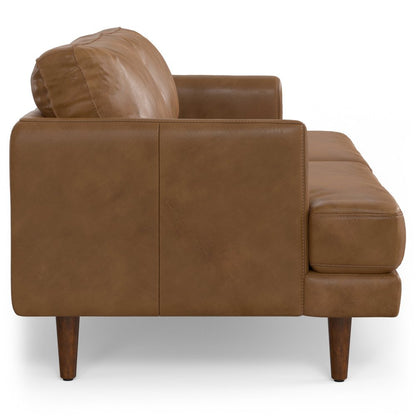 76" Brown Leather Sofa HomeRoots