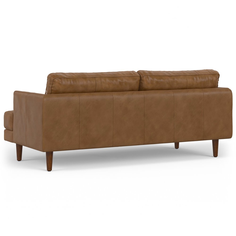 76" Brown Leather Sofa HomeRoots
