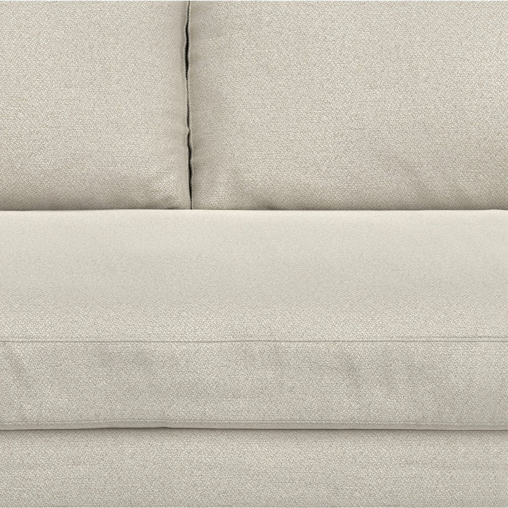 89" Cream Fabric Sofa With Brown Legs HomeRoots