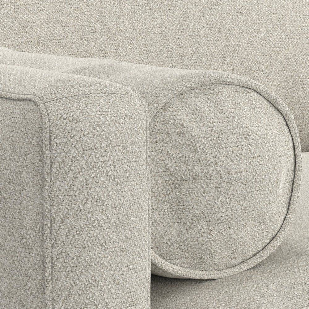 89" Cream Fabric Sofa With Brown Legs HomeRoots
