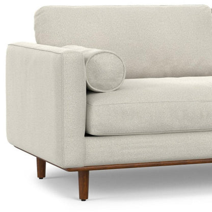 89" Cream Fabric Sofa With Brown Legs HomeRoots
