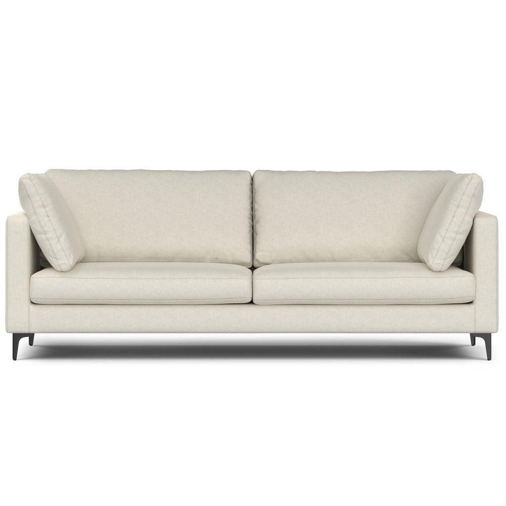 90" Cream Fabric Sofa With Black Legs HomeRoots