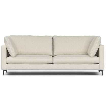90" Cream Fabric Sofa With Black Legs HomeRoots