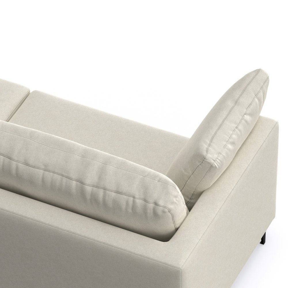 90" Cream Fabric Sofa With Black Legs HomeRoots