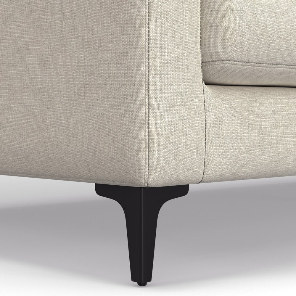 90" Cream Fabric Sofa With Black Legs HomeRoots