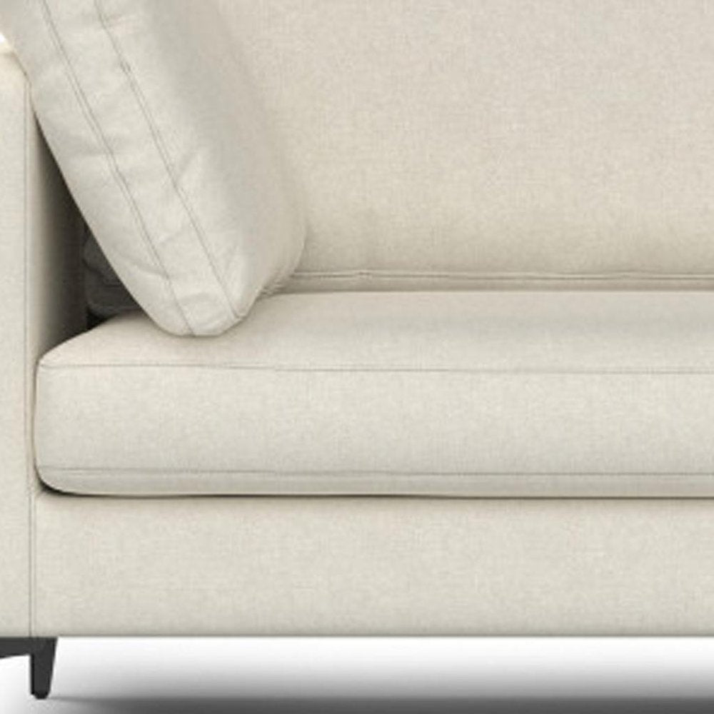 90" Cream Fabric Sofa With Black Legs HomeRoots