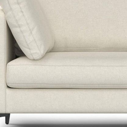 90" Cream Fabric Sofa With Black Legs HomeRoots