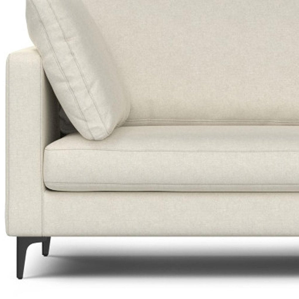 90" Cream Fabric Sofa With Black Legs HomeRoots