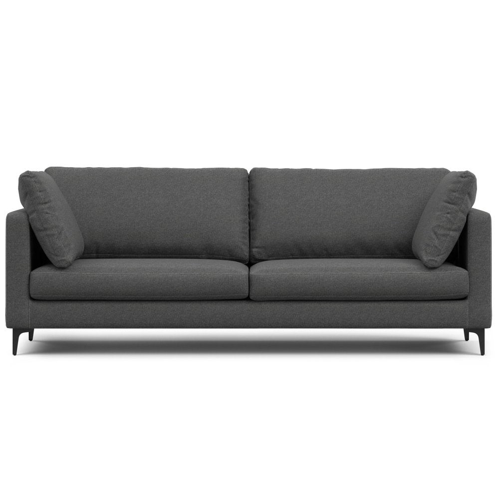 90" Gray Fabric Sofa With Black Legs HomeRoots